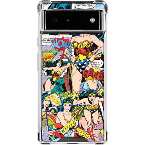 DC Comics Wonder Woman Comic Blast Google Pixel 6 Clear Case